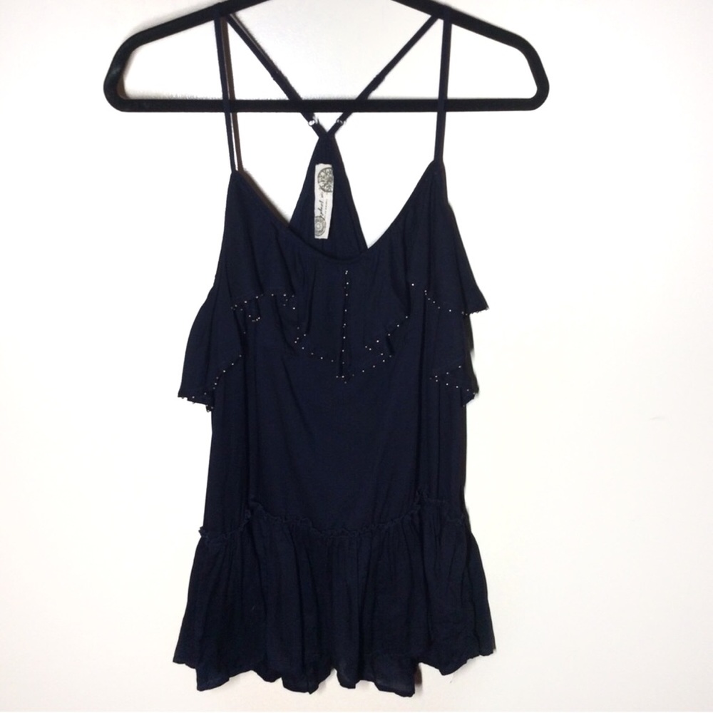 Free People Racerback Dark Blue Blouse